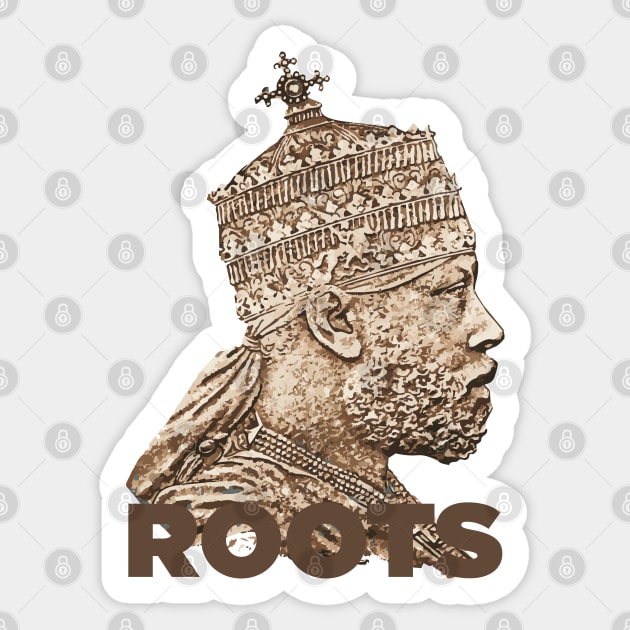 Roots Rastafari Menelik T-shirt Sticker by rastaseed